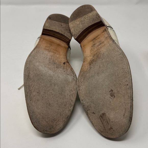 Stylish Cream Brogues with Blue Accents - Picture 4 of 4